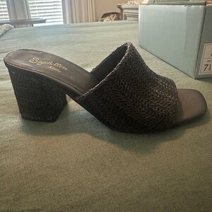 Seychelles Black Woven Mules